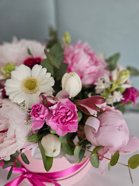 Flowerbox s pivoňkami