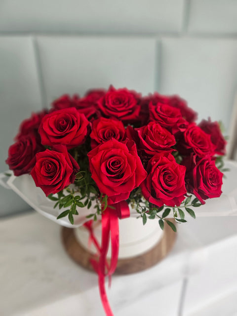 Flowerbox with Red Roses