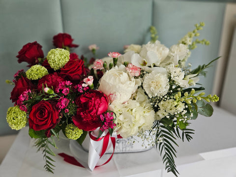 Art Flowerbox Červenobílý stínovaný