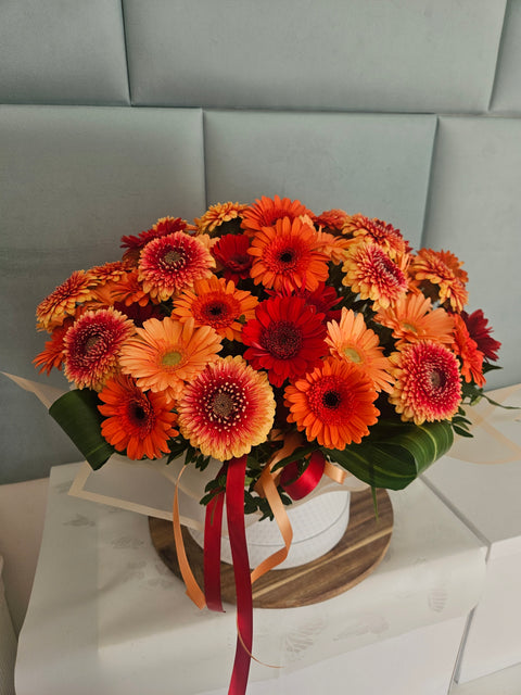 Podzimní flowerbox s gerberami