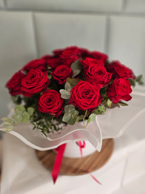 Flowerbox červených růží